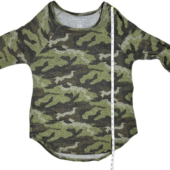 American Eagle Super Soft and Sexy Plush Casual Camo Long Sleeve Top Size Small - Picture 13 of 14